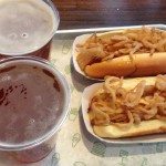 Shake Shack hot dogs and beer
